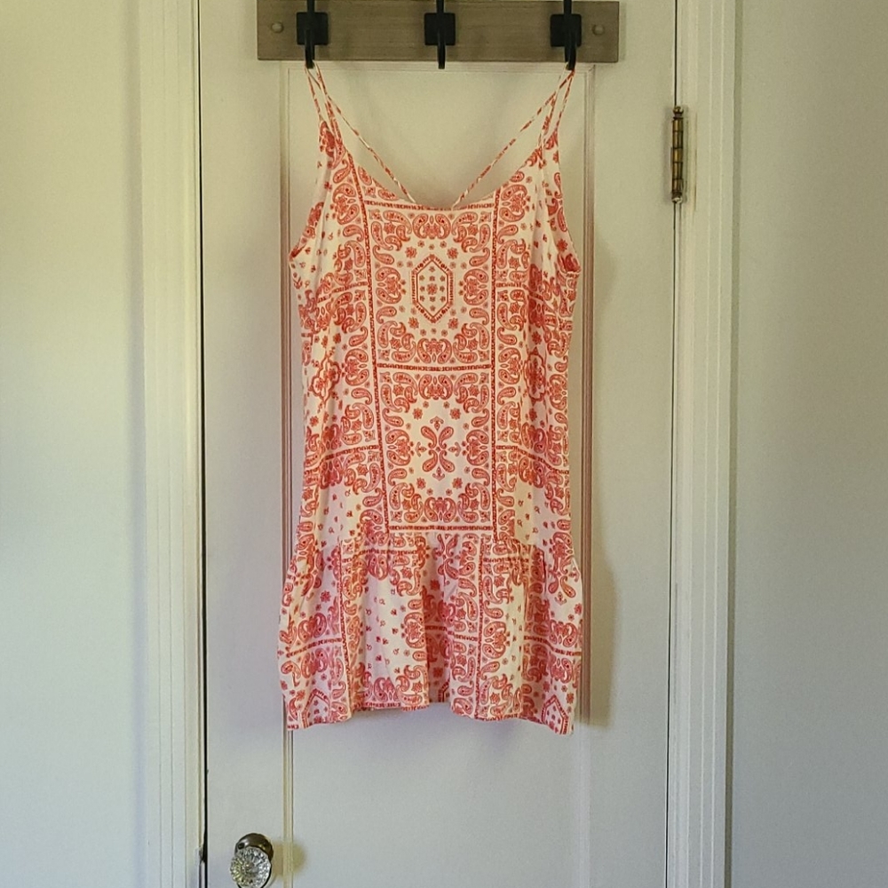 Free people red and white sun dress